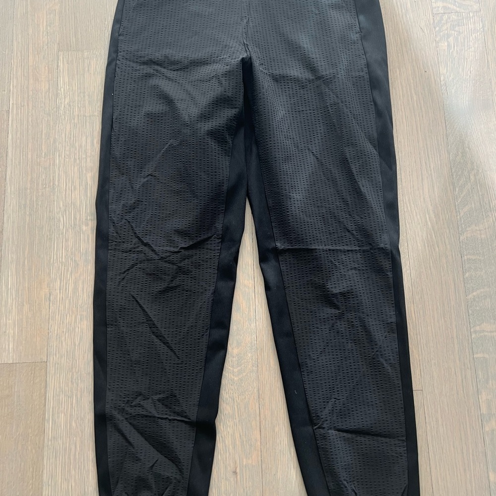 Athleta Black Track Pants with Tapered Fit and Elastic Waistband
